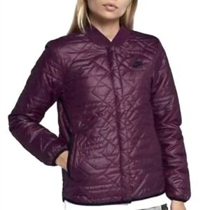 Nike Huarache Run Quilted Bomber Jacket Prima loft Purple Small